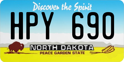ND license plate HPY690