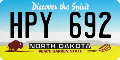 ND license plate HPY692