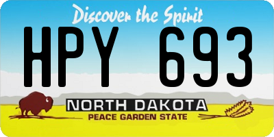ND license plate HPY693