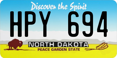 ND license plate HPY694