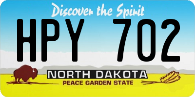 ND license plate HPY702