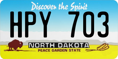 ND license plate HPY703
