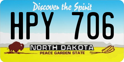 ND license plate HPY706