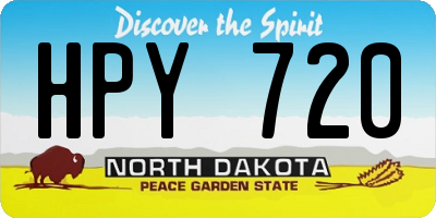 ND license plate HPY720