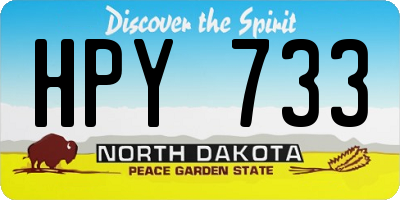 ND license plate HPY733