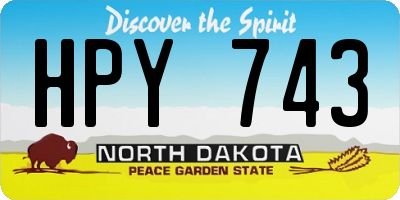 ND license plate HPY743