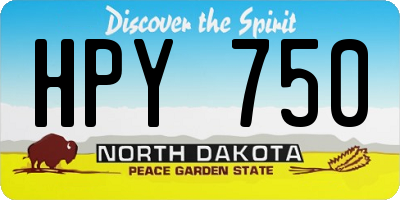 ND license plate HPY750
