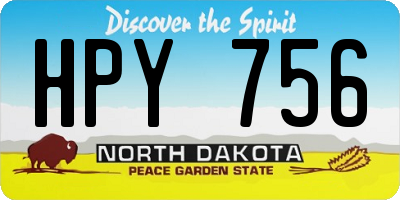ND license plate HPY756