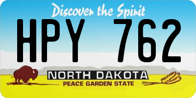 ND license plate HPY762