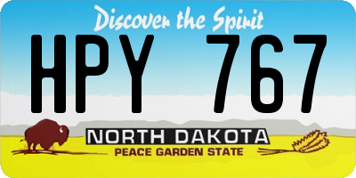 ND license plate HPY767