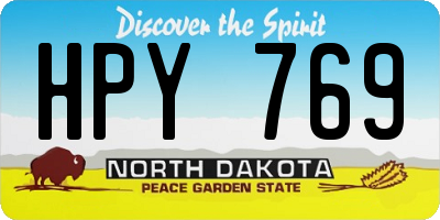 ND license plate HPY769