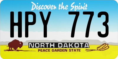 ND license plate HPY773