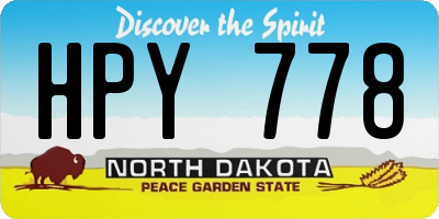 ND license plate HPY778