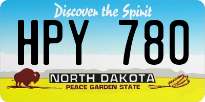 ND license plate HPY780