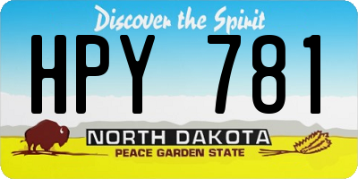 ND license plate HPY781