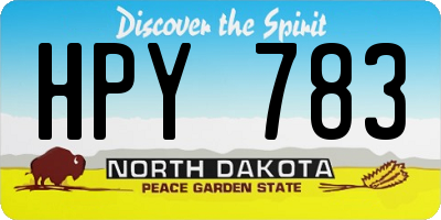 ND license plate HPY783
