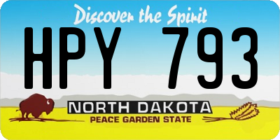 ND license plate HPY793