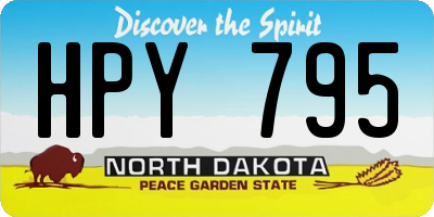 ND license plate HPY795