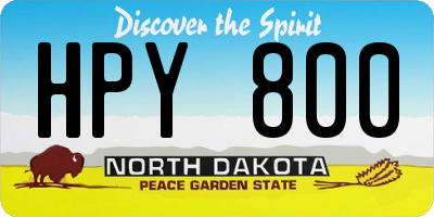 ND license plate HPY800