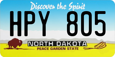 ND license plate HPY805