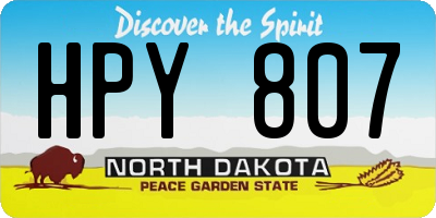 ND license plate HPY807