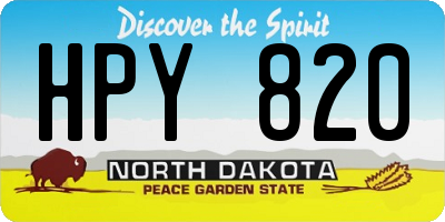 ND license plate HPY820