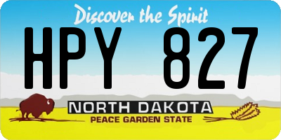 ND license plate HPY827