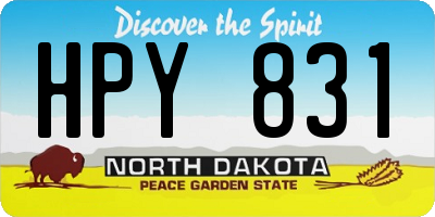 ND license plate HPY831