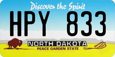 ND license plate HPY833