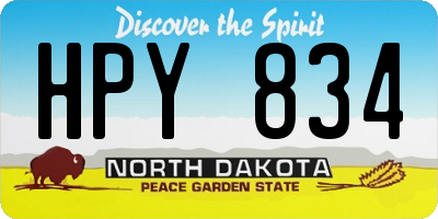 ND license plate HPY834