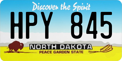 ND license plate HPY845