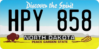 ND license plate HPY858