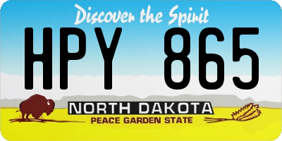 ND license plate HPY865