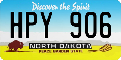 ND license plate HPY906