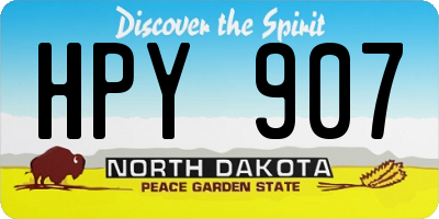 ND license plate HPY907
