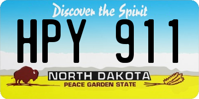 ND license plate HPY911