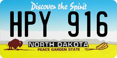 ND license plate HPY916