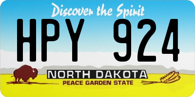 ND license plate HPY924