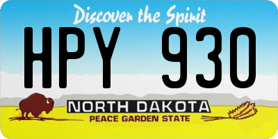 ND license plate HPY930