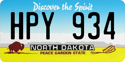 ND license plate HPY934