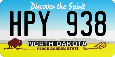 ND license plate HPY938