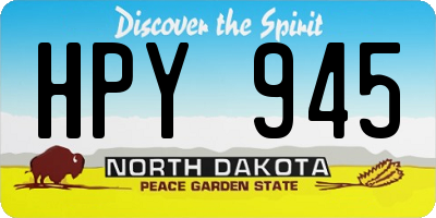 ND license plate HPY945