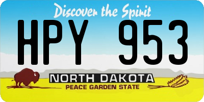 ND license plate HPY953