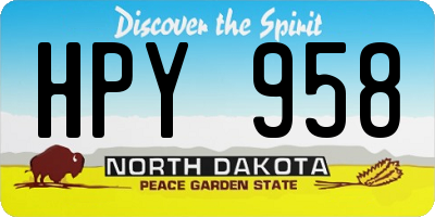 ND license plate HPY958