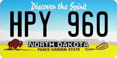 ND license plate HPY960