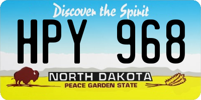 ND license plate HPY968