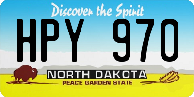 ND license plate HPY970