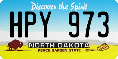 ND license plate HPY973