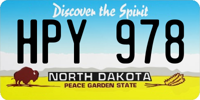 ND license plate HPY978