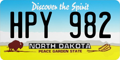 ND license plate HPY982